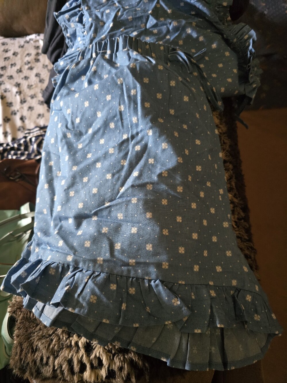 New 2pc Blue Ruffle Short Set. - Picture 2 of 4